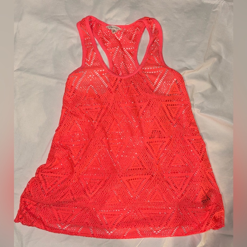 Aeropostale Y2k coquette girl Crochet Sheer Flowy Tank Top Sz. S/P
